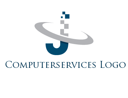 letter j pixels logo