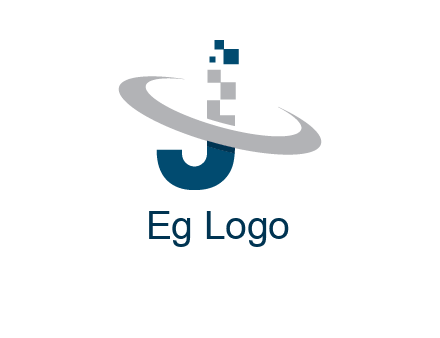 letter j pixels logo