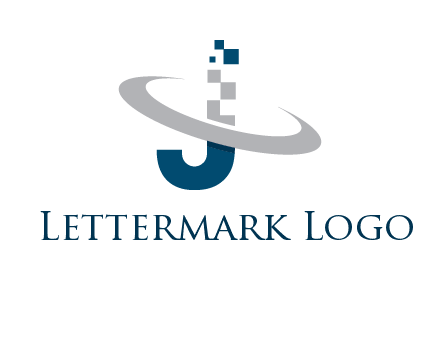 letter j pixels logo