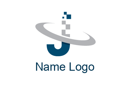 letter j pixels logo