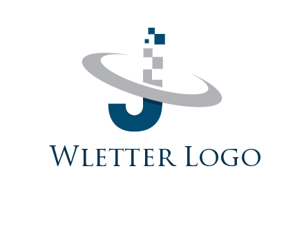 letter j pixels logo