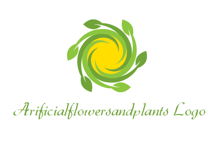 leaves around sun logo