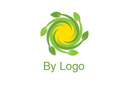 leaves around sun logo