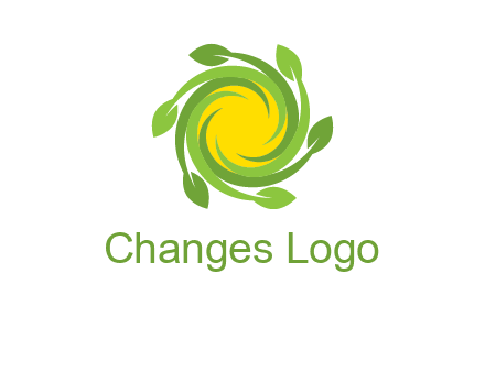 leaves around sun logo