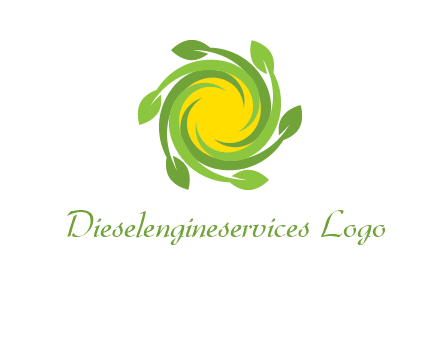 leaves around sun logo
