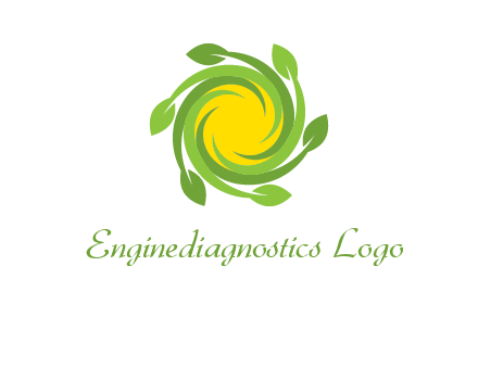 leaves around sun logo