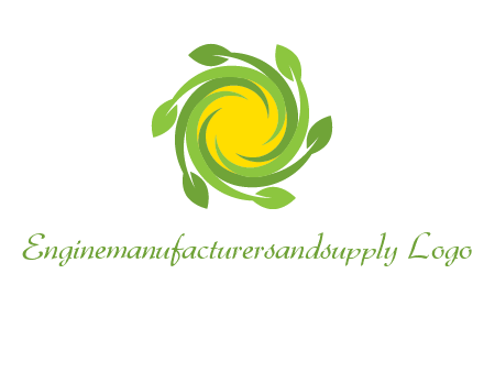 leaves around sun logo