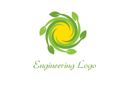 leaves around sun logo