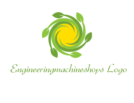 leaves around sun logo