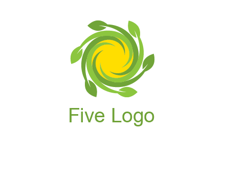 leaves around sun logo