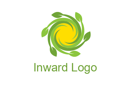 leaves around sun logo