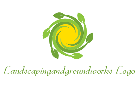leaves around sun logo