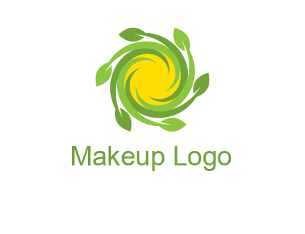 leaves around sun logo