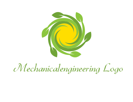 leaves around sun logo
