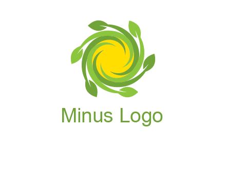 leaves around sun logo