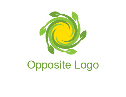 leaves around sun logo