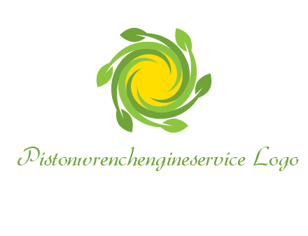 leaves around sun logo