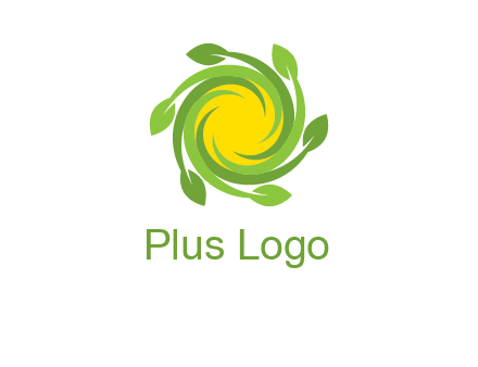 leaves around sun logo