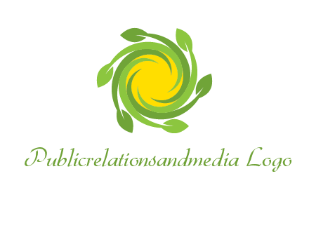 leaves around sun logo