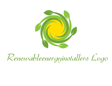 leaves around sun logo