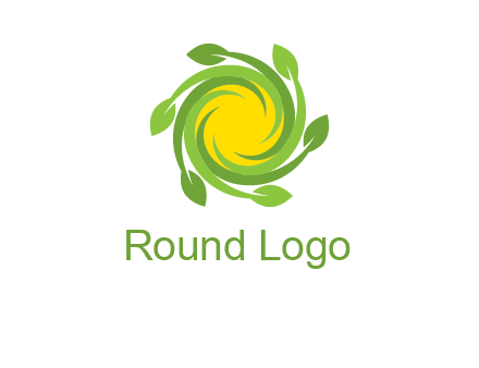 leaves around sun logo