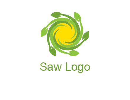 leaves around sun logo