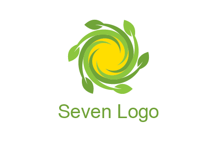 leaves around sun logo