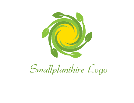 leaves around sun logo