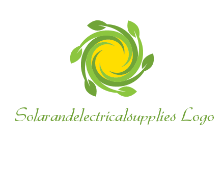 leaves around sun logo