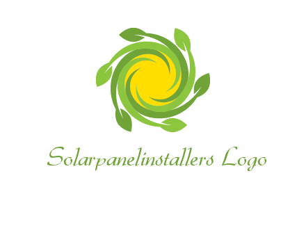 leaves around sun logo