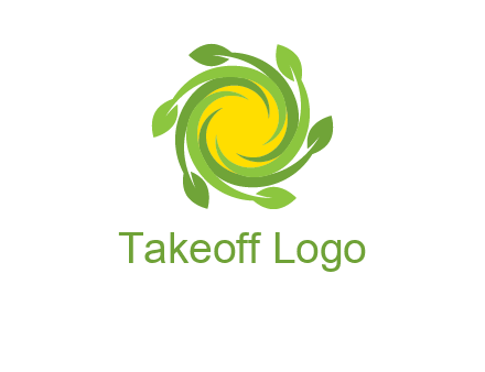 leaves around sun logo