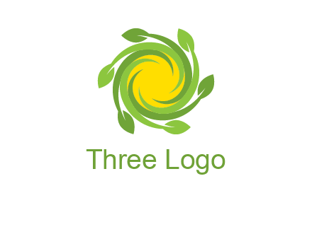 leaves around sun logo