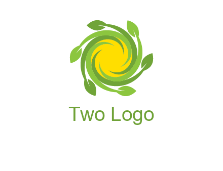leaves around sun logo