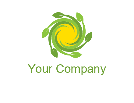 leaves around sun logo