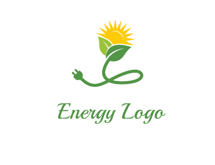 plug with leaf and sun logo