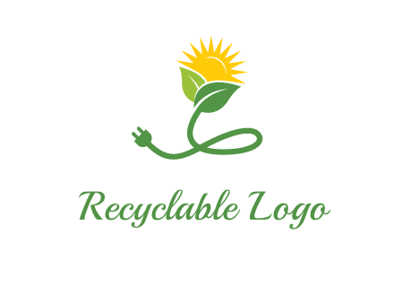 plug with leaf and sun logo