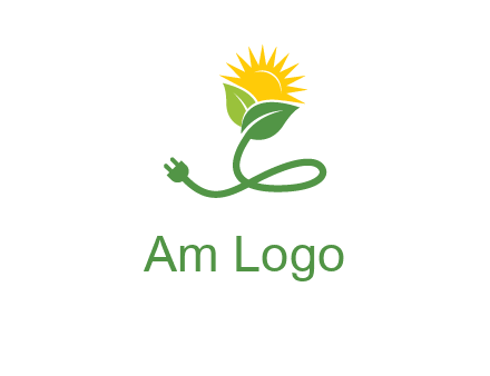 plug with leaf and sun logo
