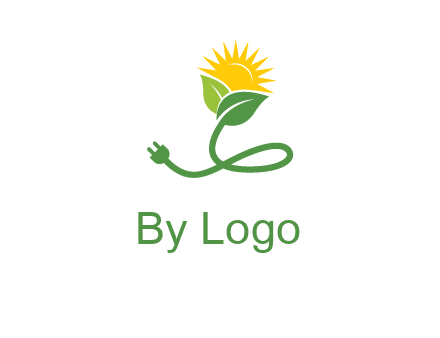 plug with leaf and sun logo