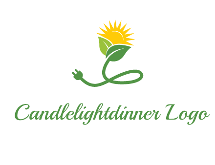 plug with leaf and sun logo