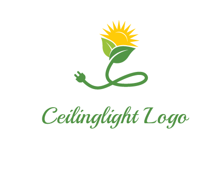 plug with leaf and sun logo