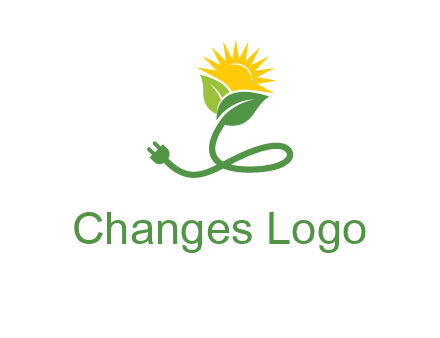plug with leaf and sun logo