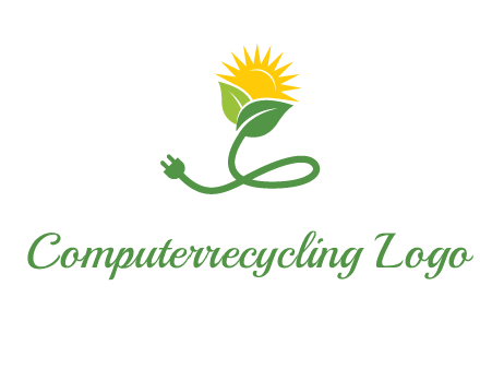 plug with leaf and sun logo