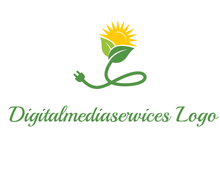 plug with leaf and sun logo