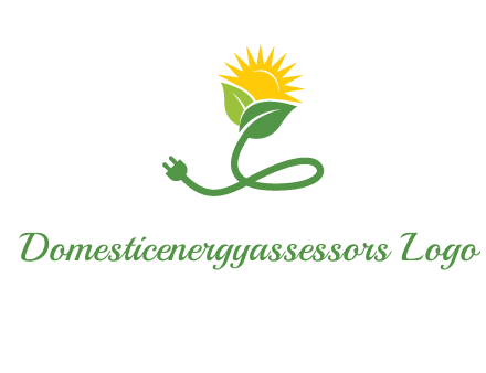 plug with leaf and sun logo