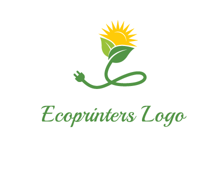 plug with leaf and sun logo