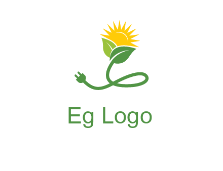 plug with leaf and sun logo