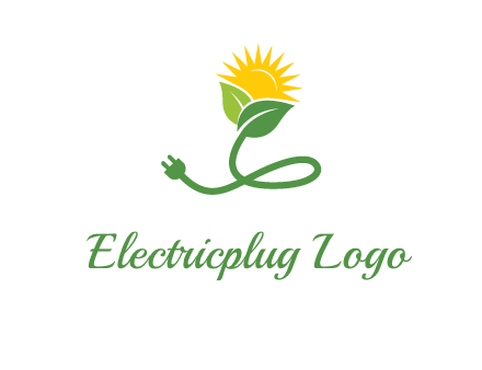 plug with leaf and sun logo