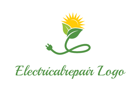 plug with leaf and sun logo