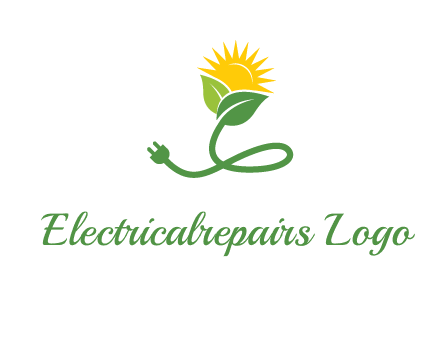 plug with leaf and sun logo