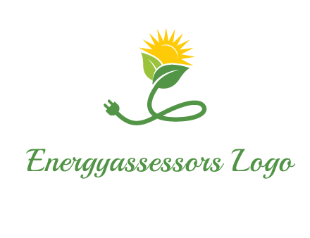 plug with leaf and sun logo